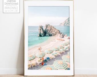 Photo de plage en Italie, impressions de plage, art mural plage, photographie de plage italienne, impression Capri, art mural imprimable, impressions numériques