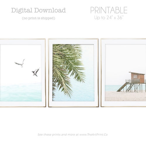 Aerial Beach Print Set of 3ocean Print Setbeach Wall Etsy Australia