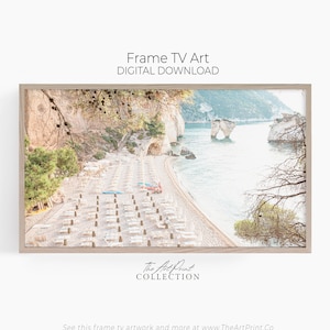 Aerial Beach Frame TV Art, Italy Beach Art, Italy Coastal Decor, White Beach in Apulia Italy, Art for Frame TV, Samsung Frame Art