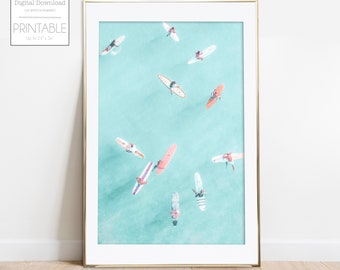 Aerial Surfers Print, Surf Print, Aerial Photography, Aerial View, Aerial Surf, Surfing Photography Aerial Beach Print Aerial Photo Surf Art