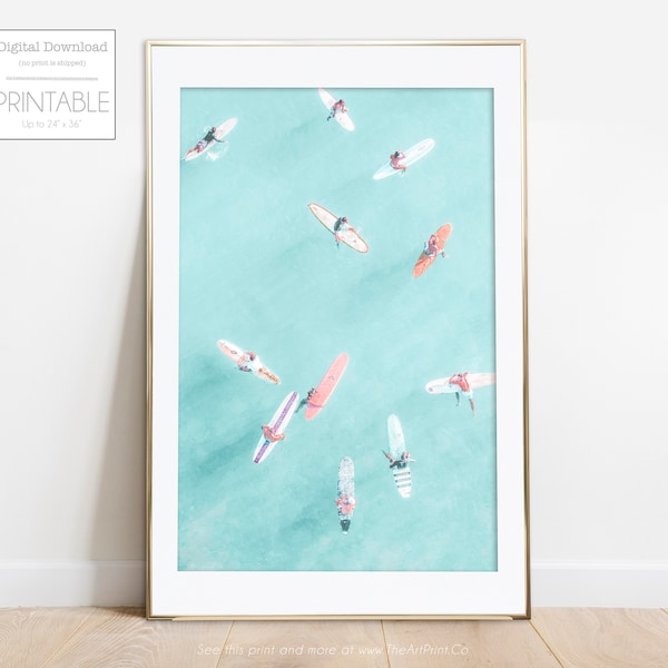 Aerial Surfers Print, Surf Print, Aerial Photography, Aerial View, Aerial Surf, Surfing Photography Aerial Beach Print Aerial Photo Surf Art