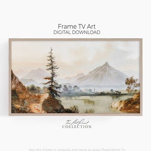 Samsung Frame TV Art, Country River Landscape Painting, Modern Farmhouse DIGITAL Art