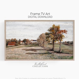 Samsung Frame TV Art, Autumn Country Scenery Wall Art, Muted Fall Colors DIGITAL TV Art