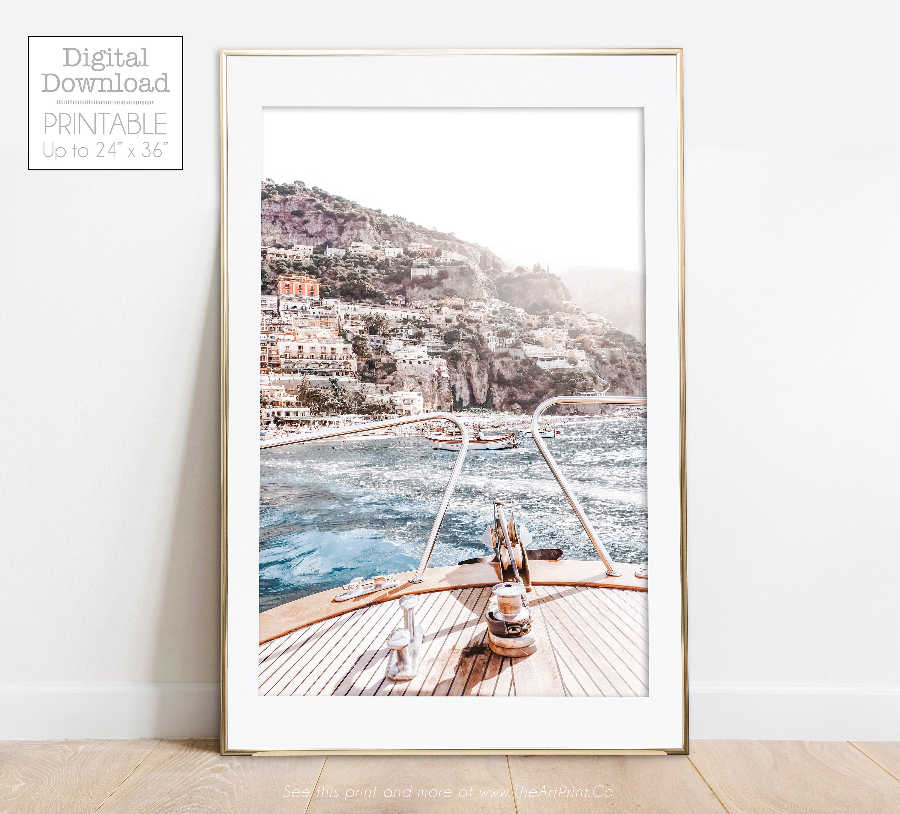 Amalfi Coast Wall Art Ocean Poster Positano Print Italy Art - Etsy