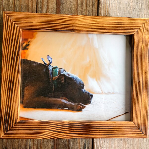 Burnt Wood Picture Frame Etsy