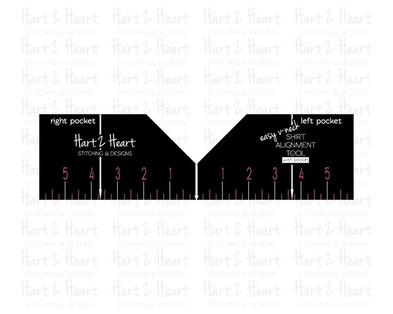 Branded V Neck T Shirt Alignment Guide With Pocket Digital Etsy