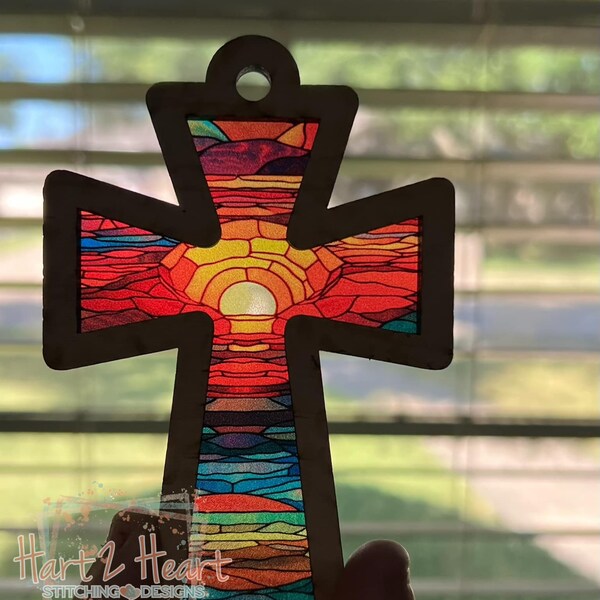 Suncatcher Cross Svg Etsy
