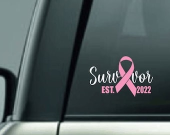 Single Rogue River Tactical Best Large Pink Ribbon Support Breast Cancer Awareness Survivor Auto Decal Bumper Sticker Vinyl Decal for Car Truck Van RV SUV Boat Window for Women Mom Grandmother 