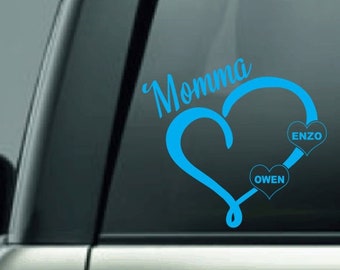 Grandma Decal with Names, Personalized Grandmother Car Decal, Custom Vinyl Decal with Kids Names, Mom Car Decal, Dad Car Decal, Mimi Decal