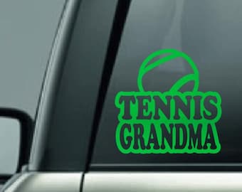 Tennis Grandma CUSTOM Car Decal, Tennis Grandpa Sticker, Tennis Decal, Proud Tennis Mom, High School Tennis, Tennis Ball, Tennis Racket