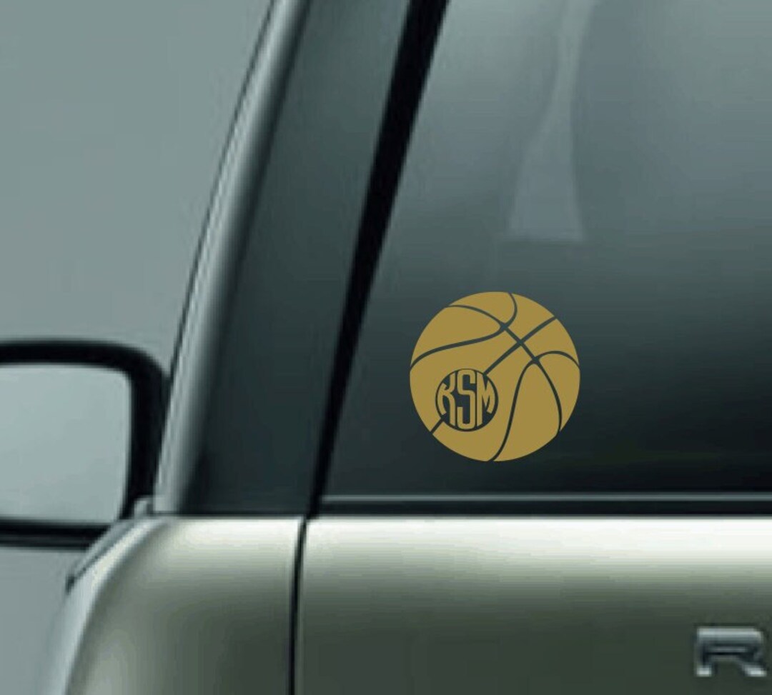 Personalized Basketball Monogram Car Decal, Name Monogram Decal, CUSTOM ...