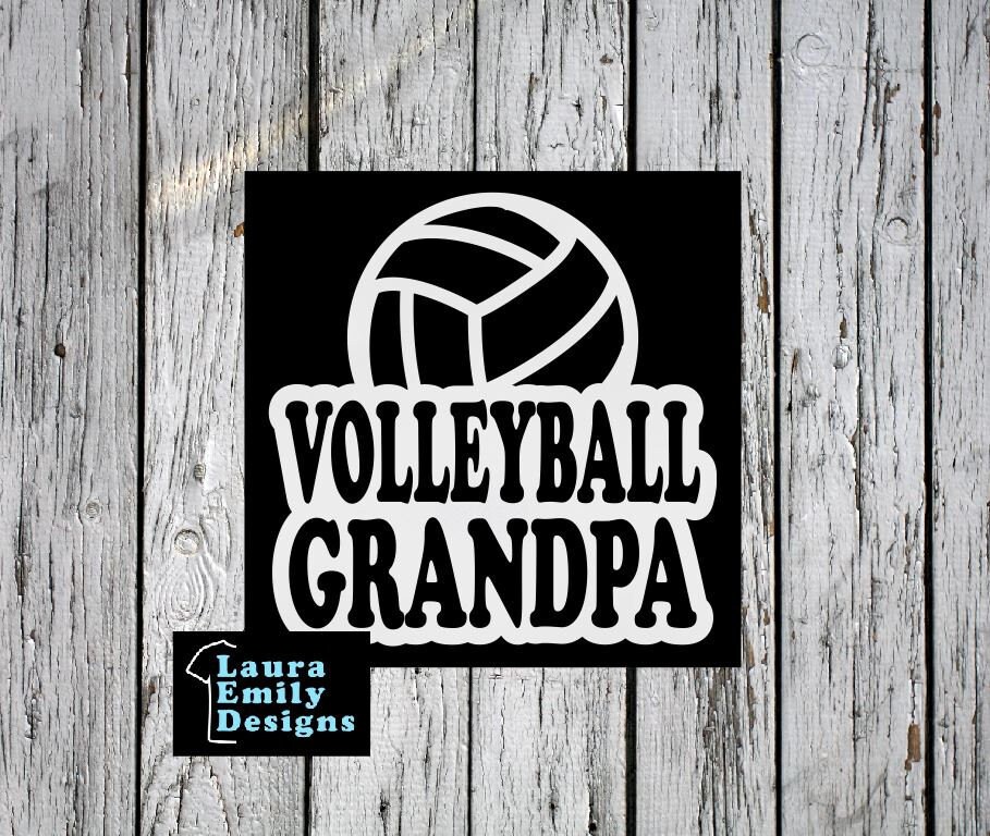 Volleyball Grandpa Volleyball Grandpa Car Decal Volleyball Etsy