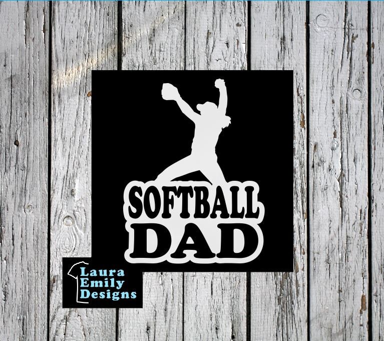 Softball Dad Softball Dad Car Decal Softball Dad Sticker Etsy
