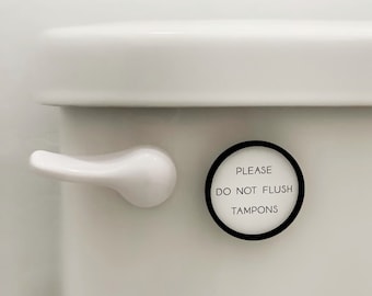 Discrete Do Not Flush Tampons Sign | Small Only flush toilet paper sign | Be kind to the septic sign | Bathroom sign | Do not flush sign |
