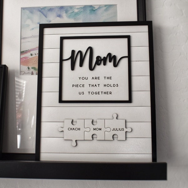 Custom Mothers Day Puzzle Sign | You are the Piece that holds us together | Mothers day gift | Personalized Gift for Mom | 2 - 30 Puzzle