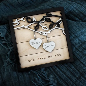 Custom Laser Engraved Valentines Day and Anniversary Sign Gift for Couples | Custom Anniversary Gift | Sentimental Wooden Anniversary Sign
