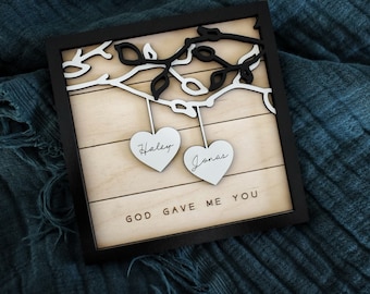 Custom Laser Engraved Valentines Day and Anniversary Sign Gift for Couples | Custom Anniversary Gift | Sentimental Wooden Anniversary Sign
