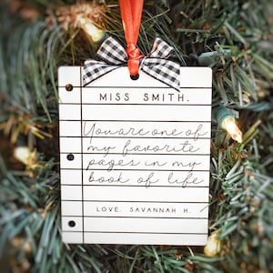 Custom Teacher Christmas Ornament | Personalized Gift for Educators | Unique Teacher Appreciation Ornament | Christmas Tree Decor Teachers