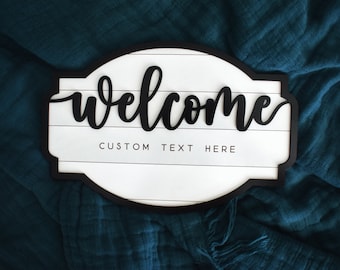 Customizable Welcome door sign, farmhouse, custom sign, front door sign, personalized door sign