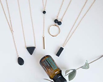 TONVER Gold Plated Aromatherapy Diffuser Locket Pendant Necklace Jewellery Set for Women Snowflake - Rose Gold Essential Oil Diffuser Necklace 1 Volcanic Stone+ 5 Random Colors Refill Hairball