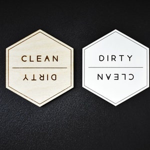 Dishwasher Clean/Dirty Magnet Laser Engraved Wooden Dishwasher Magnet Clean/Dirty Sign Indicator for Dishwasher image 10