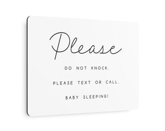 Do Not Knock Sign Baby Sleeping Please Do Not Ring Doorbell Sign No Knock Door Sign Please Text or Call Gift Front Door Sign