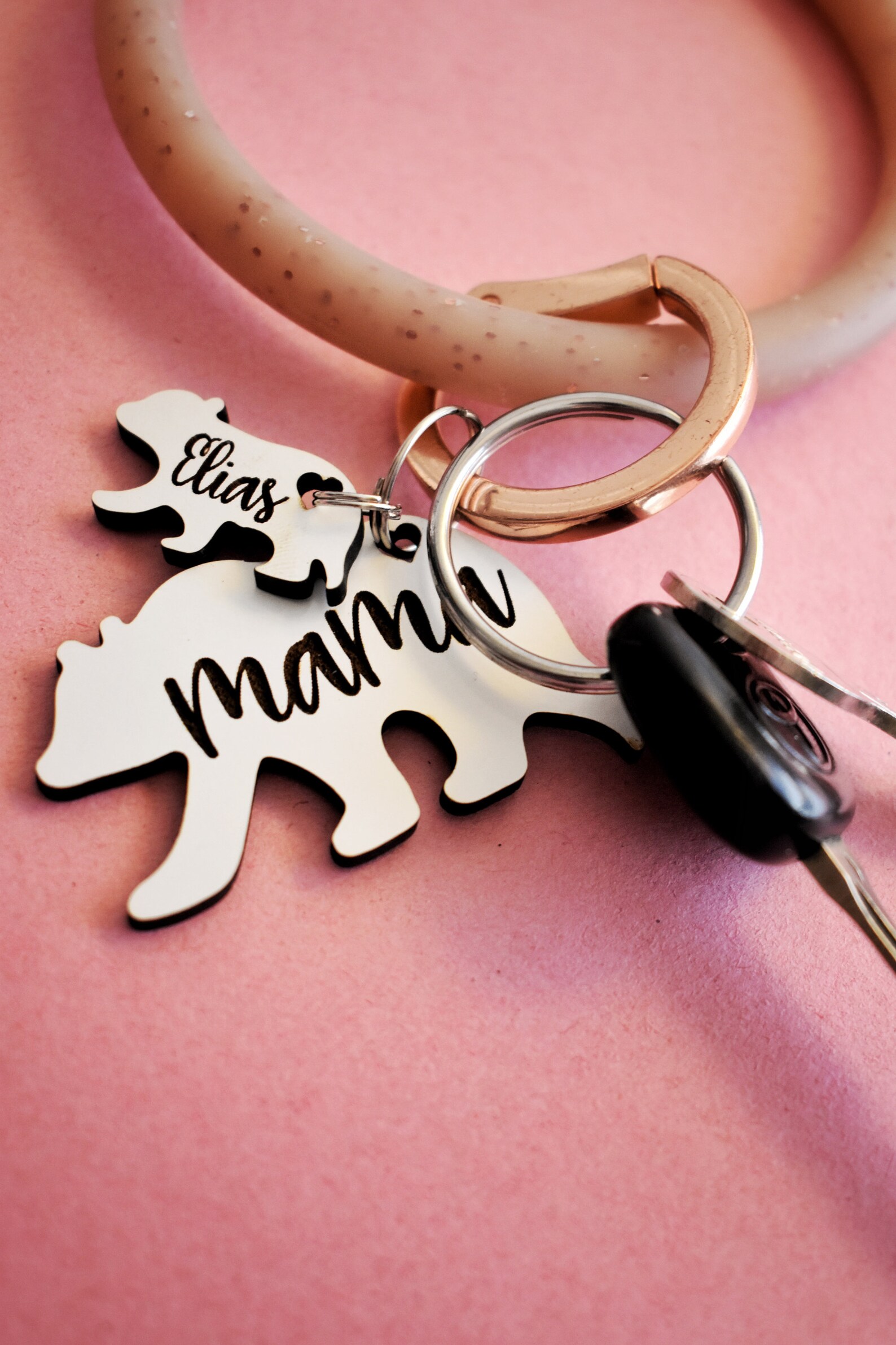 Download Two Piece Customizable Mama Bear Keychain file for | Etsy