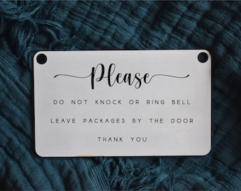 Please Do Not Knock or Ring the Doorbell, No Soliciting, Sleeping Baby, Leave packages, No Soliciting Sign, front door sign, deliveries