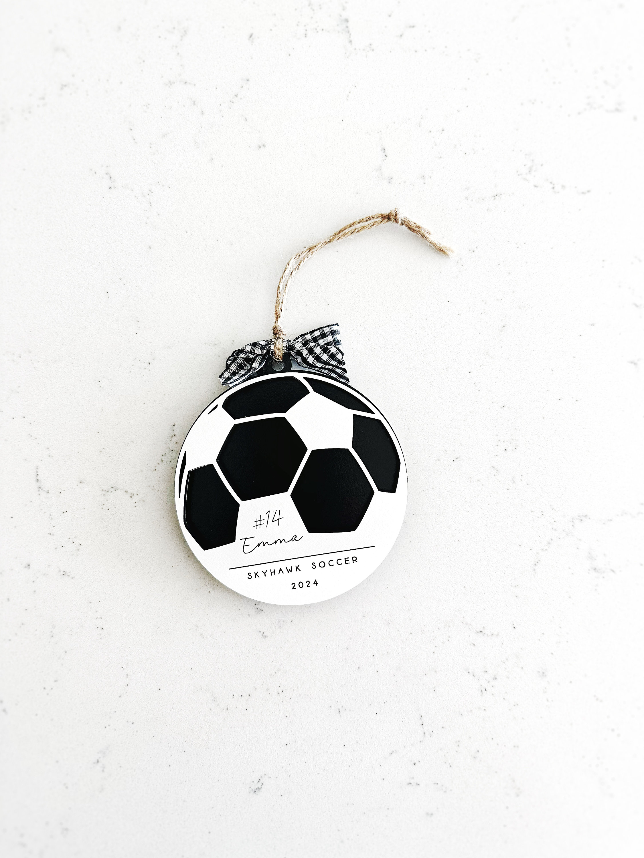 Custom Sports Ball Ornaments | Personalized Wooden Ornaments | Football, Baseball, Basketball, Soccer Ball Decor | Meaningful Holiday Gifts