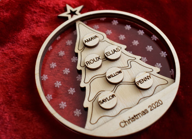 Download Layered Family Christmas Tree Ornament SVG and PDF File for | Etsy