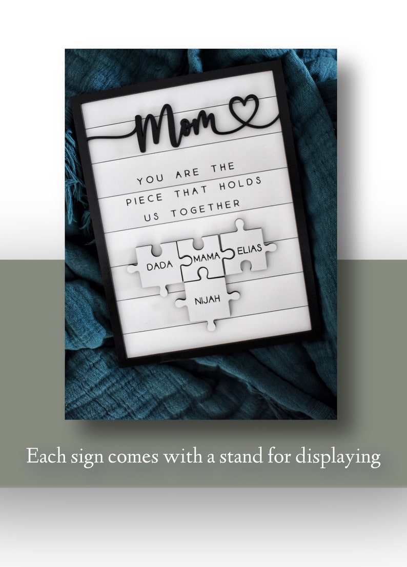 Custom Mothers Day Puzzle Sign Mom You are the Piece that holds us together Mothers day gift Personalized for Mom 2 16 Puzzle Pcs image 3