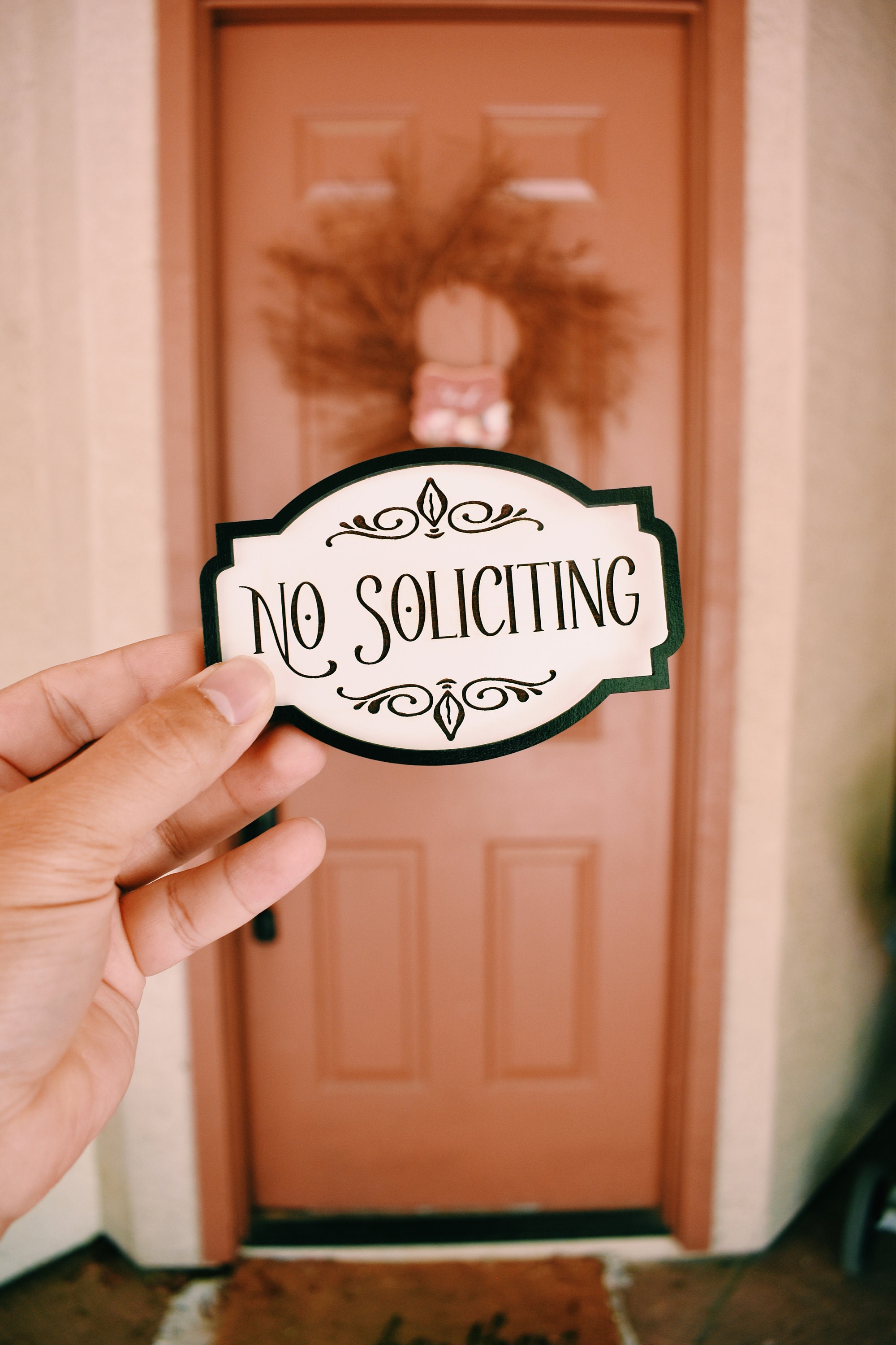 No Soliciting Sign Do Not Knock or Ring the Doorbell Sign Etsy