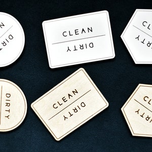 Dishwasher Clean/Dirty Magnet Laser Engraved Wooden Dishwasher Magnet Clean/Dirty Sign Indicator for Dishwasher image 9