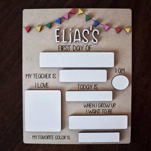 Dry Erase First Day of School Sign Personalized 1st Day Of School Sign Back To School Personalized For Picture Taking Photo Prop image 2