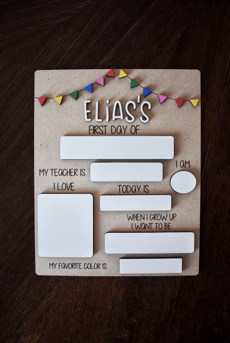 Dry Erase First Day of School Sign Personalized 1st Day Of School Sign Back To School Personalized For Picture Taking Photo Prop image 2