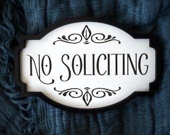 No Soliciting Sign, do not knock or ring the doorbell sign, dogs will bark, working from home, babies sleeping, door sign, farmhouse, custom