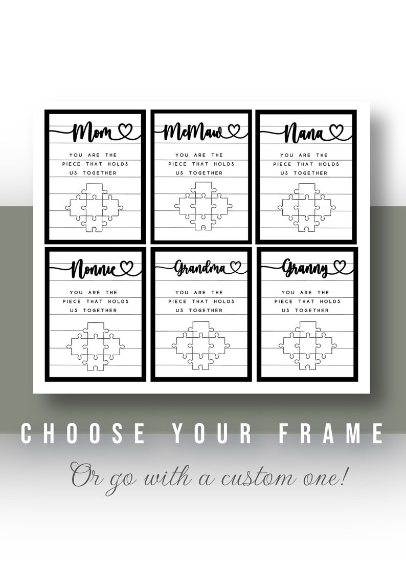 Custom Mothers Day Puzzle Sign Mom You are the Piece that holds us together Mothers day gift Personalized for Mom 2 16 Puzzle Pcs image 5
