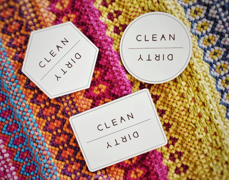 Dishwasher Clean/Dirty Magnet Laser Engraved Wooden Dishwasher Magnet Clean/Dirty Sign Indicator for Dishwasher image 1