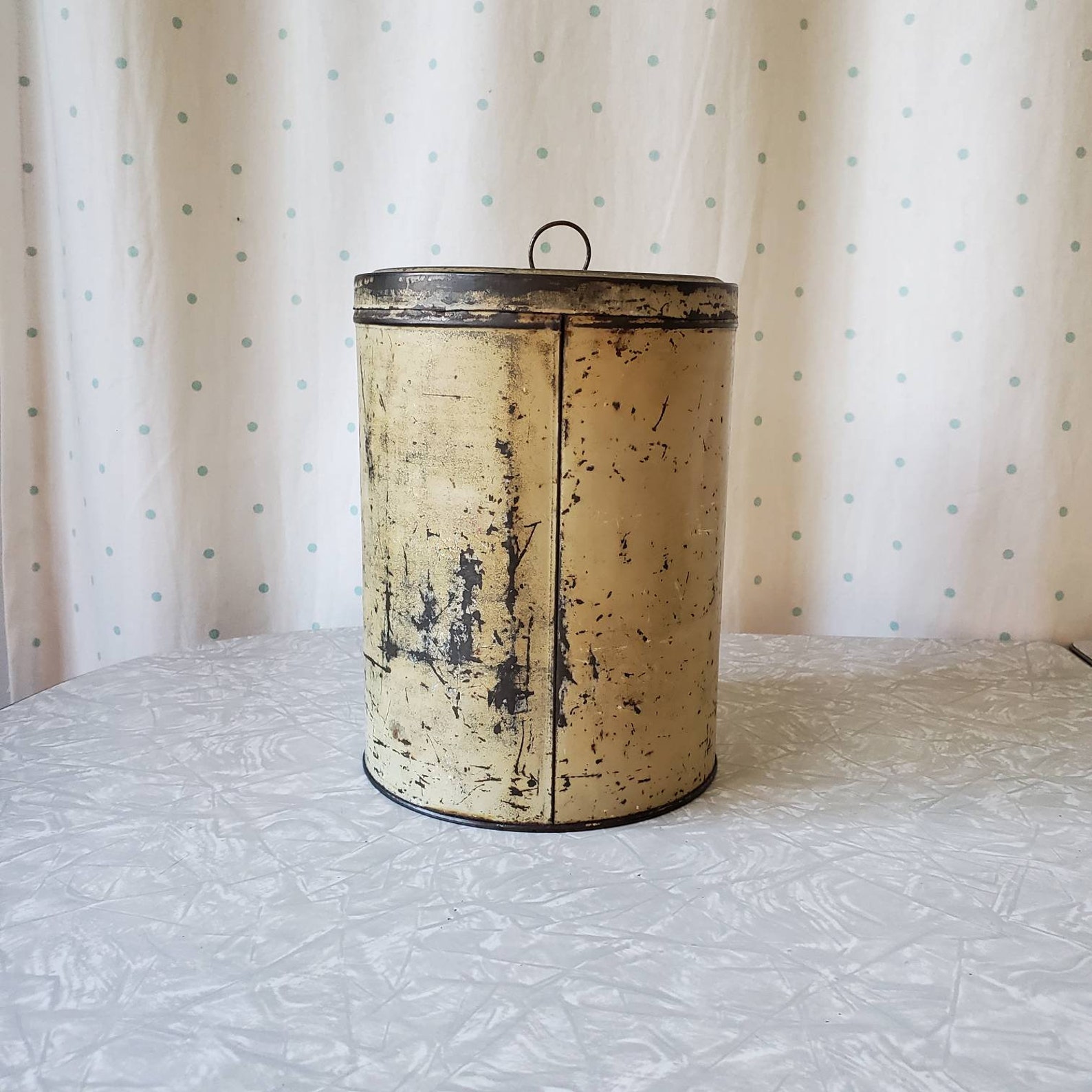 Vintage Sugar Tin with Lid Etsy