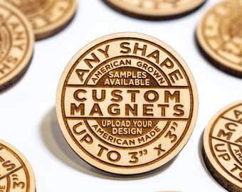 Custom Wood Magnets - High Quailty & Fine Detail - Wholesale prices for your business, wedding, class gift, event or promotion