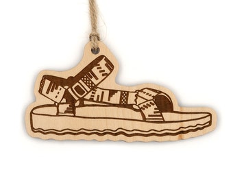 Sandal Wood Ornament - Chaco, Teva, Outdoor, Hiking, Flip flop, chancla, crocs, kayaking, rafting