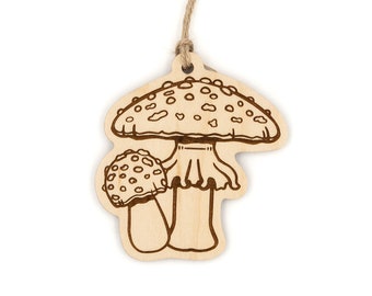 Fly Agaric Mushroom Wood Ornament - fungi, toadstool, edible mushroom, shroom, foraging, spore, chanterelle, fairy tale, psychadelic