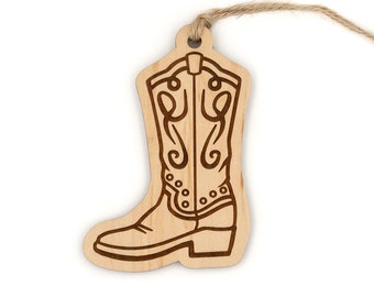 Cowboy Boot Wood Ornament - Country, Western, Cowgirl, Rodeo,, ranch, country dancing, caballero, horse, spurs