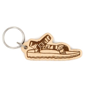 Sandal Wood Keychain - chancla, chaco, teva, flip clop, sandal, crocs, kayaking, rafting
