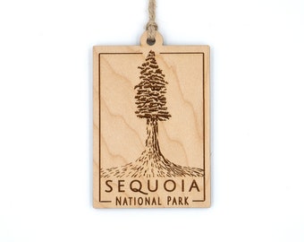 Sequioa National Park Wood Ornament - three rivers, king canyon, giant sequia, giant forest, tree climbing