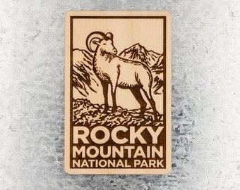 Rocky Mountain National Park Magnet - chèvre de montagne, colorado, bélier, montagne rocheuse, parc d’estes, parc d’hiver, rocher