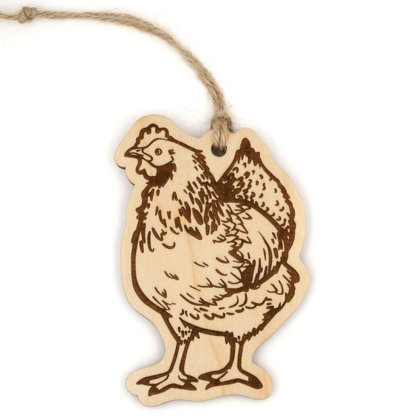 Chicken Wood Ornament - gallo, poulty, rooster, henhouse, checken coop, chick, cottagecore, hen farm life, country