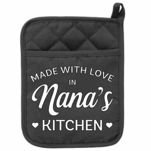 Nana Gift Kitchen, Made with Love Oven Mitt, Mothers Day Gift for Nana, Baking Gifts for Her, Personalized Oven Mitt Gifts, Custom Mitt