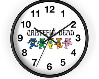 Grateful Dead Logo Bears Vinyl Record Wall Clock Birthday Gifts Art Decor Stuff 