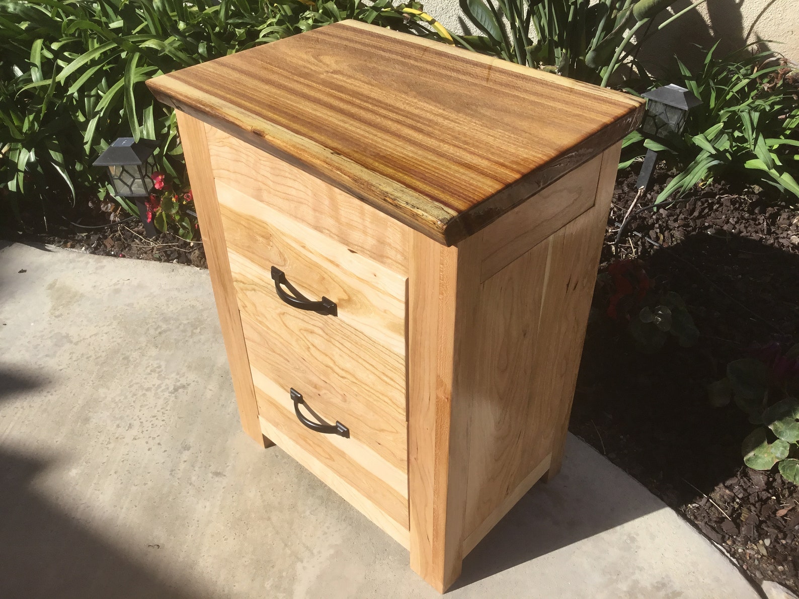 Exotic Wood Concealment End Table / Nightstand Etsy